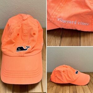 Vineyard Vines Orange Whale Logo Hat Kids Unisex Baseball Cap
